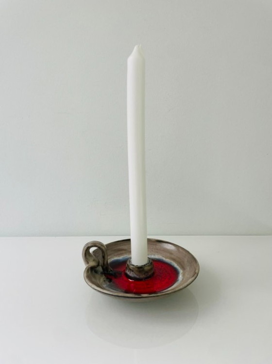 Image 1 of Vintage retro blaker met rood lava glazuur