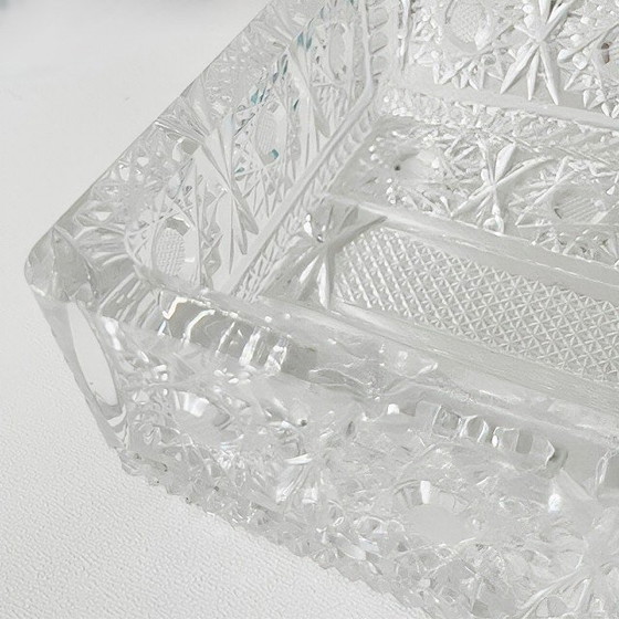 Image 1 of Portagioie XL Art Déco francese vintage in cristallo tagliato, anni '30