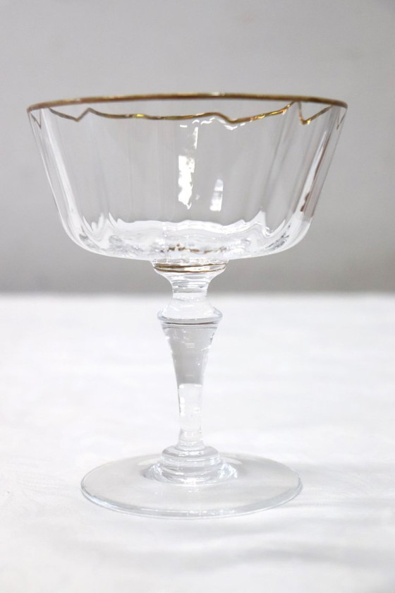 Image 1 of Verres à champagne en verre soufflé de Murano, signés Nason & Moretti, avec étiquette d'origine, lot de 12