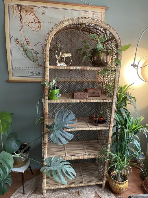 Vintage rotan/ rattan boogkast