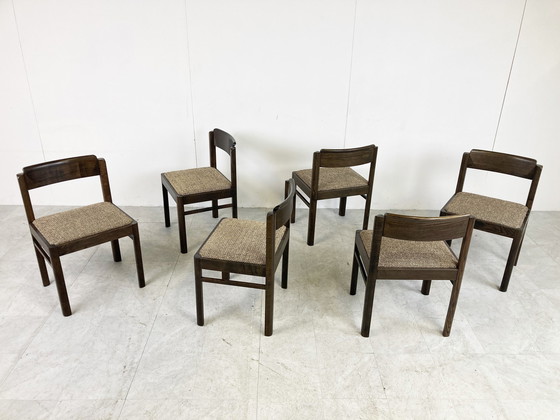 Image 1 of 6x Brutalist eetkamerstoelen