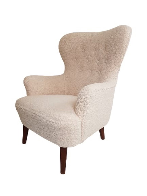 Artifort fauteuil creme teddy armchair Theo Ruth refurbished 