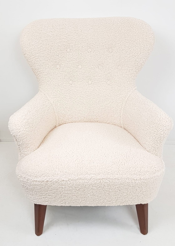 Image 1 of Artifort fauteuil creme teddy armchair Theo Ruth refurbished 