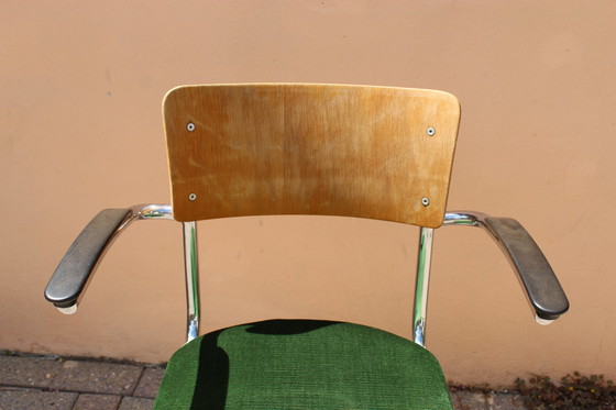 Image 1 of 2 Vintage buizenframe leraren/bureaustoelen Gispen stijl.