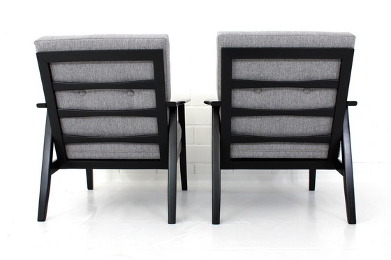 Image 1 of als nieuw! 2x Mid Century Danish Lounge Fauteuils, jaren 60, nieuwe hoes + kussens