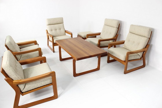 Image 1 of Comfort Denmark Mid-Century Deense teakhouten loungestoel met scheerwol