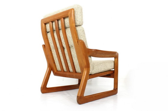 Image 1 of Comfort Denmark Mid-Century Deense teakhouten loungestoel met scheerwol