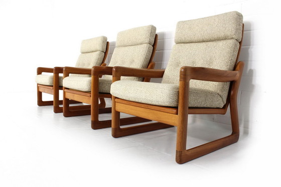 Image 1 of Comfort Denmark Mid-Century Deense teakhouten loungestoel met scheerwol