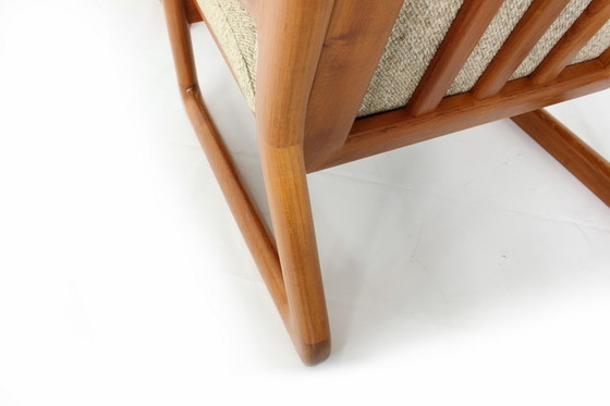 Image 1 of Comfort Denmark Mid-Century Deense teakhouten loungestoel met scheerwol