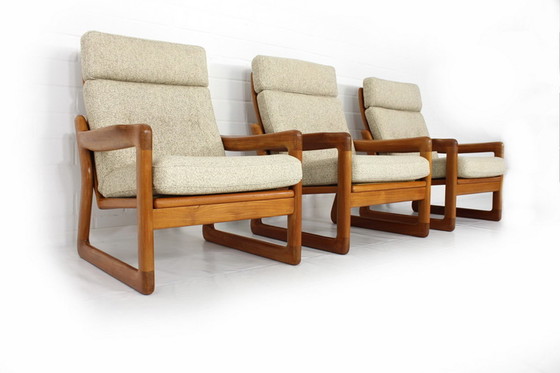 Image 1 of Comfort Denmark Mid-Century Deense teakhouten loungestoel met scheerwol