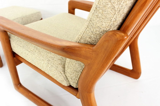 Image 1 of Comfort Denmark Mid-Century Deense teakhouten loungestoel met scheerwol