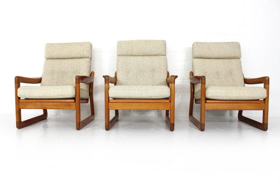 Image 1 of Comfort Denmark Mid-Century Deense teakhouten loungestoel met scheerwol