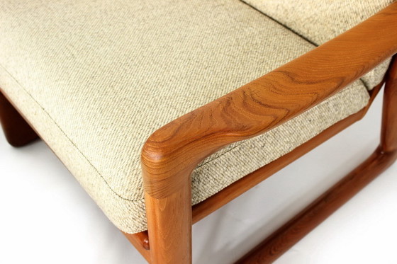 Image 1 of Comfort Denmark Mid-Century Deense teakhouten loungestoel met scheerwol