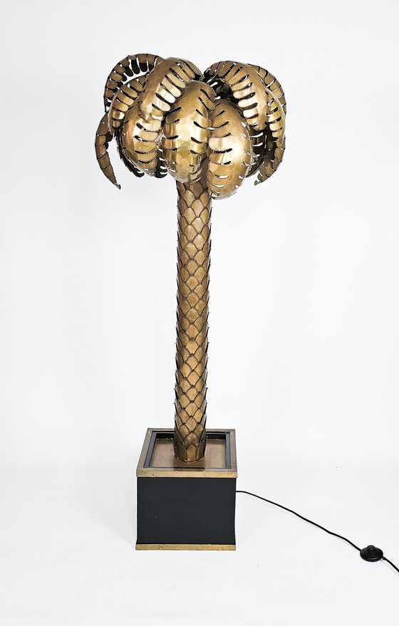 Image 1 of Eichholtz Floor Lamp - Palm Tree ( Maison Jansen Stijl ) - messing - Hollywood Regency - 3e kwart 20e eeuw