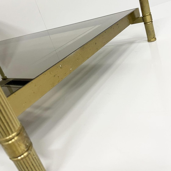 Image 1 of Vintage Salontafel Messing Glas