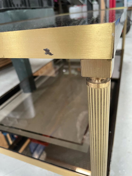 Image 1 of Vintage Salontafel Messing Glas