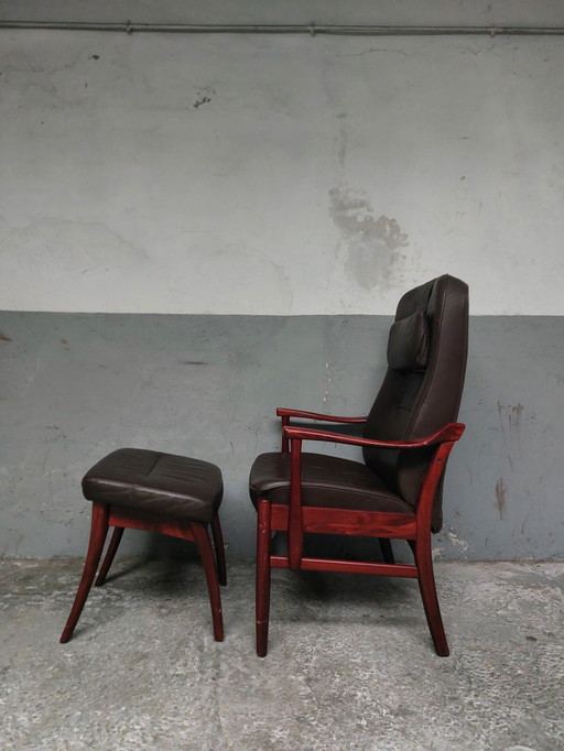 Farstrup armchair with footstool