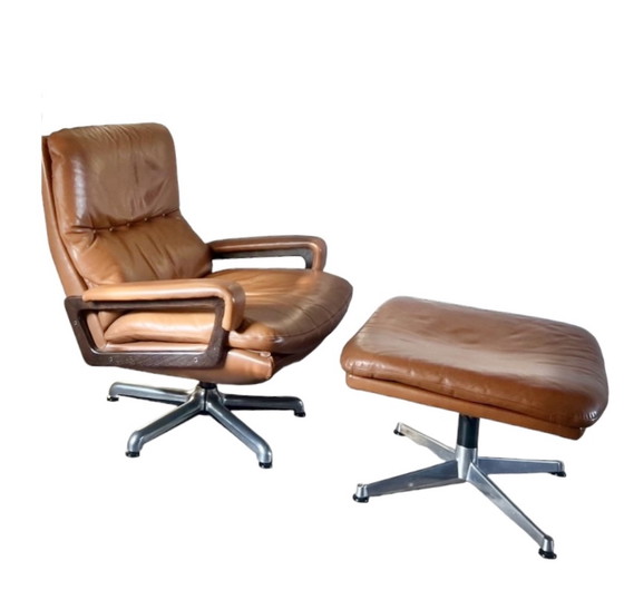 Image 1 of Strässle "King" fauteuil & voetenbank