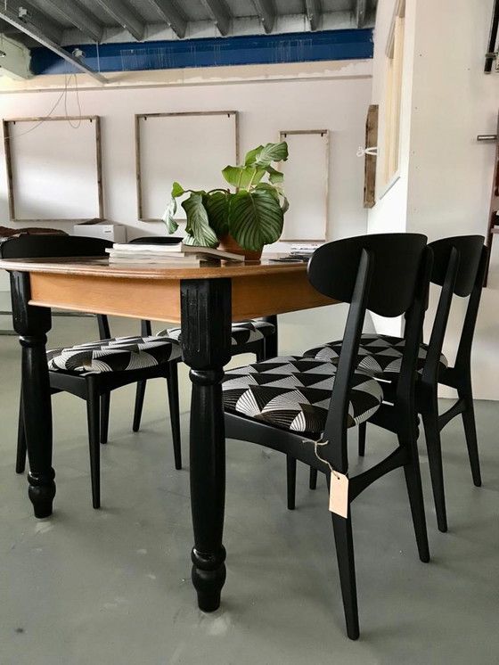 Image 1 of 4x Vintage eettafelstoel Art Deco