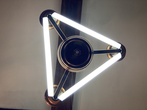 Vintage koperen art deco stijl hanglamp