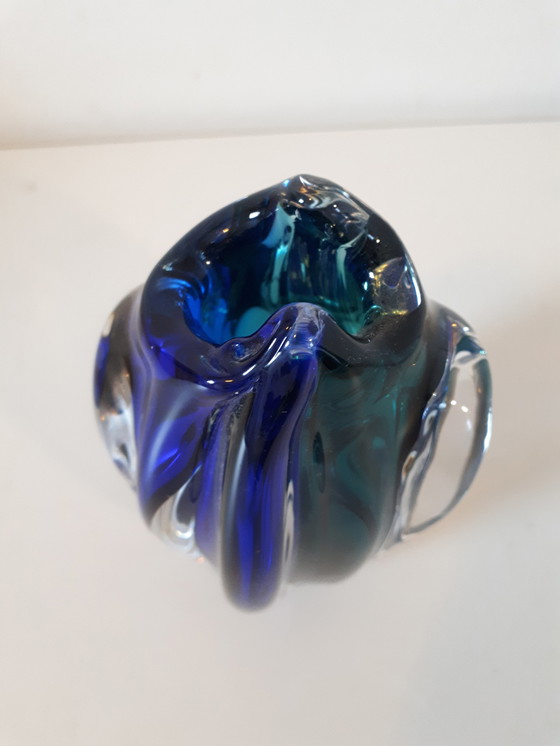 Image 1 of Mid century vintage glazen vaas Murano stijl