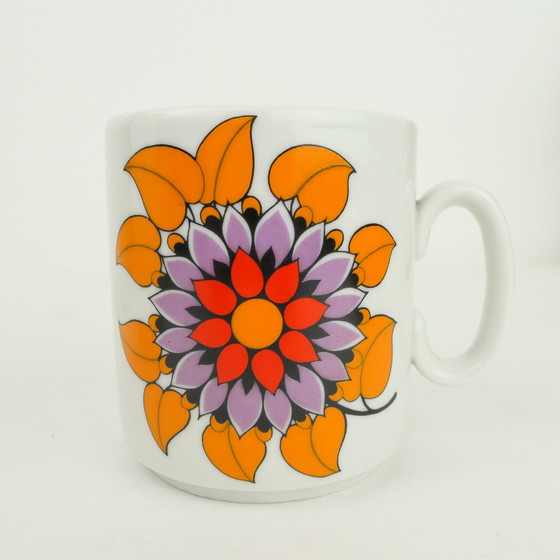 Image 1 of West Germany Bavaria bekers set 6 met bloemen