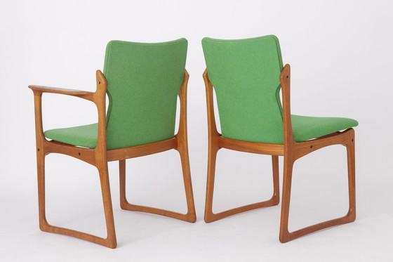 Image 1 of 6 x Vamdrup Deense teakhouten eetkamerstoelen