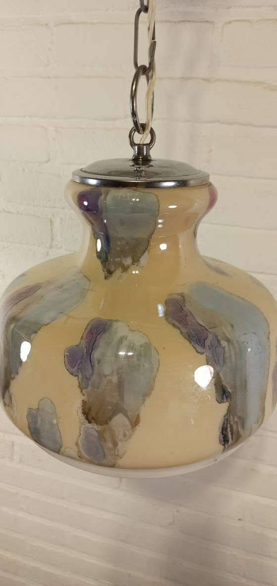Image 1 of Vintage Italiaans glazen hanglamp
