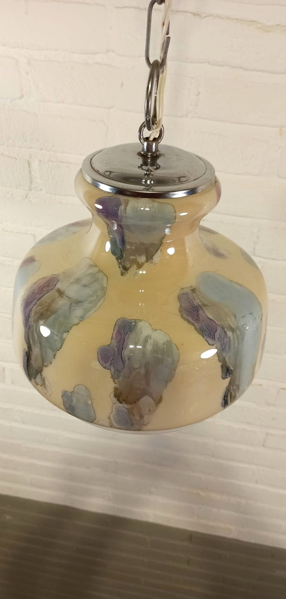 Image 1 of Vintage Italiaans glazen hanglamp