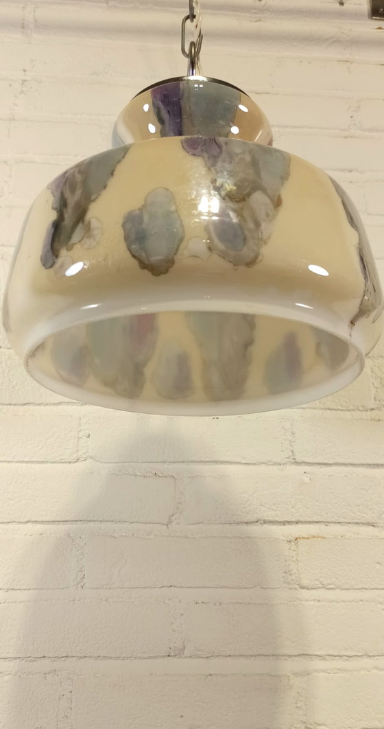 Image 1 of Vintage Italiaans glazen hanglamp