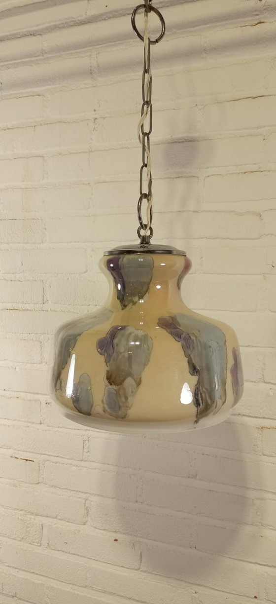 Image 1 of Vintage Italiaans glazen hanglamp
