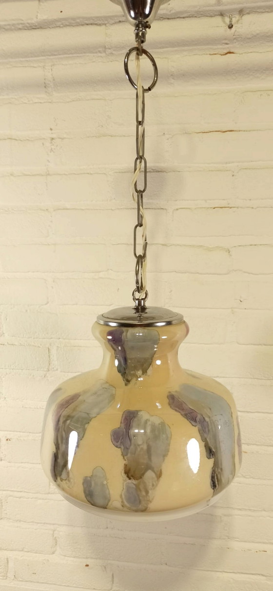 Image 1 of Vintage Italiaans glazen hanglamp