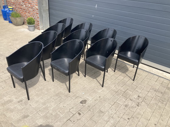 Image 1 of 10x Philipphe Starck Black Costes Dining Chairs