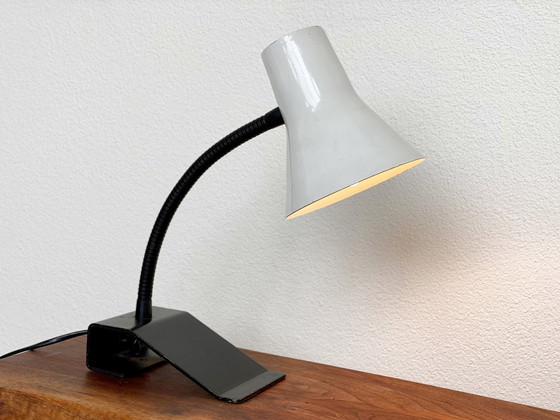 Image 1 of Vintage zwart & grijze Nederlandse bureaulamp / tafellamp