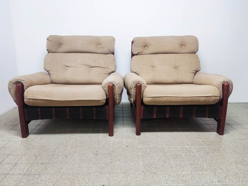 2x Mid Century Lounge stoel 