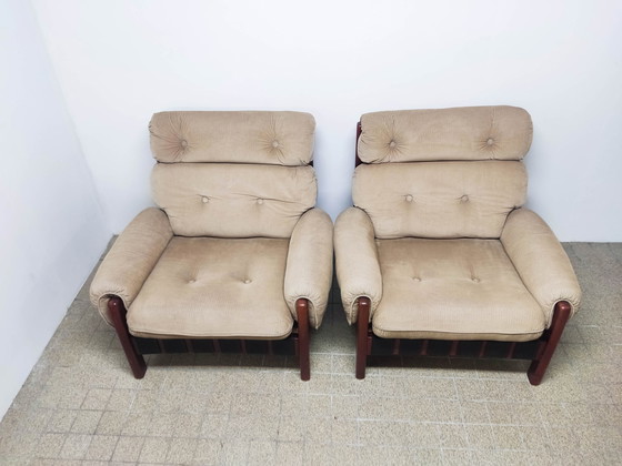 Image 1 of 2x Mid Century Lounge stoel 