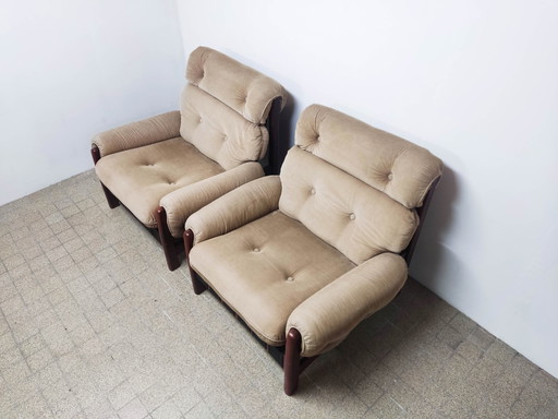 2x Mid Century Lounge stoel 