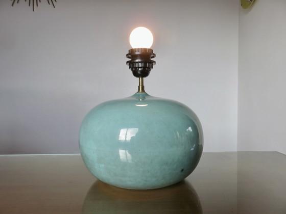 Image 1 of Lichtblauwe keramische lamp, Frankrijk, 1970-1980