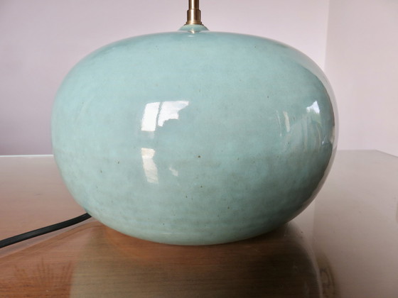 Image 1 of Lichtblauwe keramische lamp, Frankrijk, 1970-1980