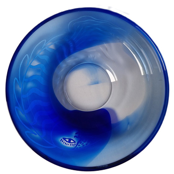 Image 1 of  Kosta Boda - "Dancing Blue" Bowl By Ulrica Hydman-Vallien - Gesigneerd