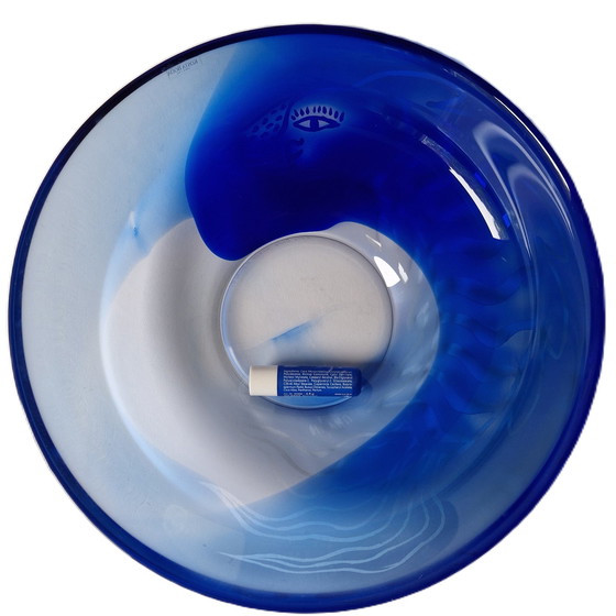 Image 1 of  Kosta Boda - "Dancing Blue" Bowl By Ulrica Hydman-Vallien - Gesigneerd