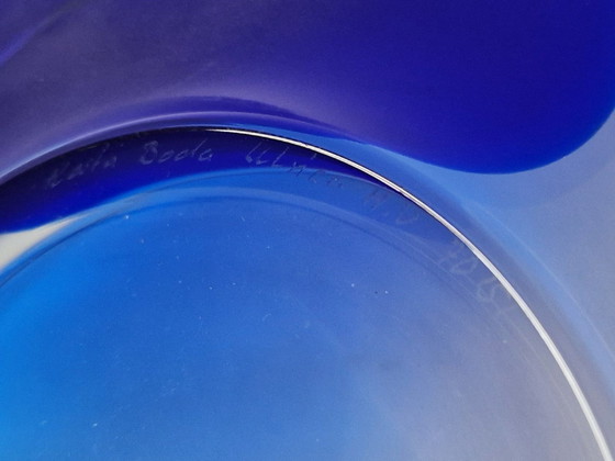 Image 1 of  Kosta Boda - "Dancing Blue" Bowl By Ulrica Hydman-Vallien - Gesigneerd