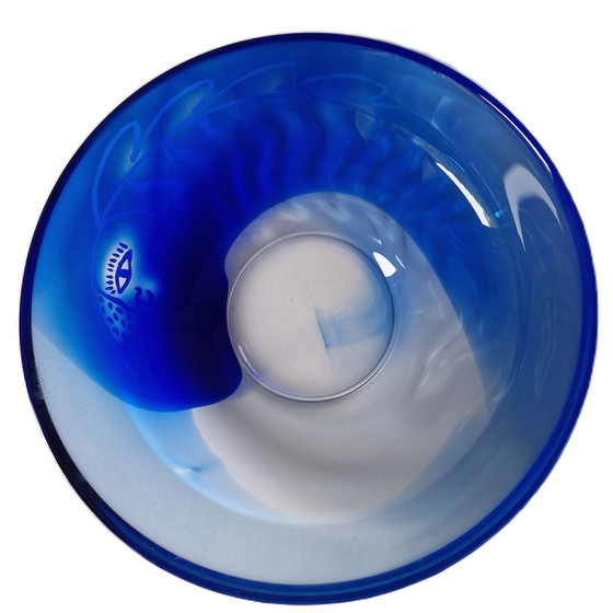 Image 1 of  Kosta Boda - "Dancing Blue" Bowl By Ulrica Hydman-Vallien - Gesigneerd