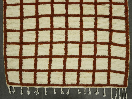 Image 1 of Berber Vloerkleed - 253 Cm X 156 Cm - Wit en Bruin Wol