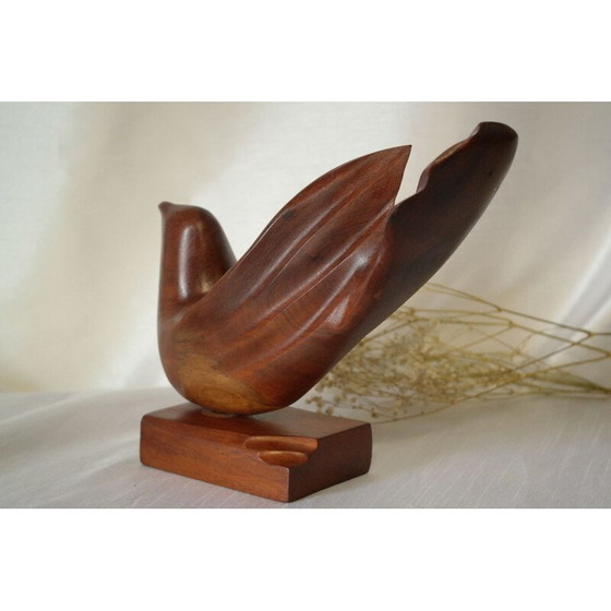 Image 1 of Scandinavisch vintage vogelsculptuur van hout