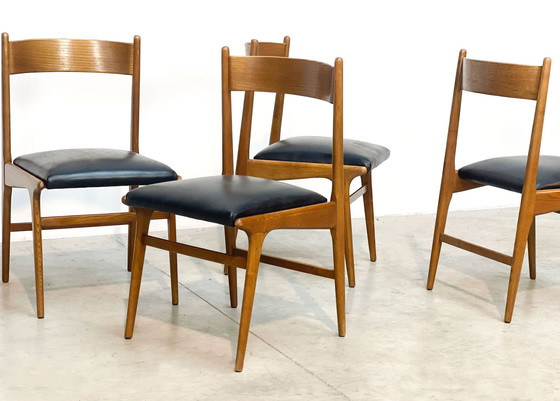 Image 1 of 4x Vintage Italiaanse eetkamerstoelen