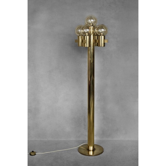 Image 1 of Sculpturale gouden vloerlamp met 5 lampen van Hans-Agne Jakobsson voor Hans-Agne Jakobsson AB, 1960