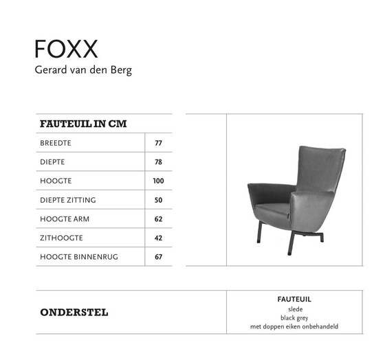 Image 1 of 2 Leren Fauteuils Foxx, Label; Gerard Van Den Berg