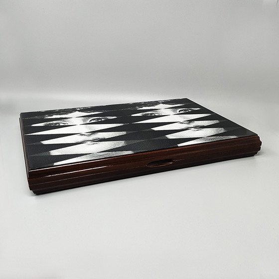 Image 1 of Prachtige Piero Fornasetti Backgammon uit de jaren 80 in uitstekende staat. Gemaakt in Italië