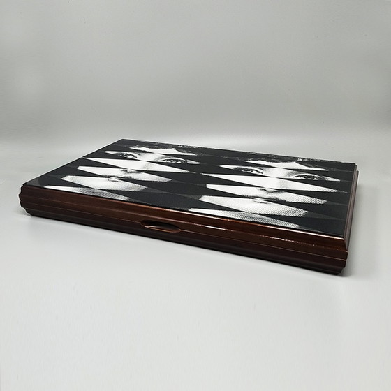 Image 1 of Prachtige Piero Fornasetti Backgammon uit de jaren 80 in uitstekende staat. Gemaakt in Italië